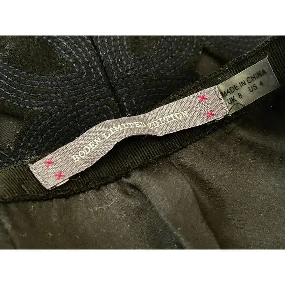 Boden Limited Edition Tweed Cutout Skirt Size 4 Black & Blue Wool Cashmere Blend - Picture 3 of 5